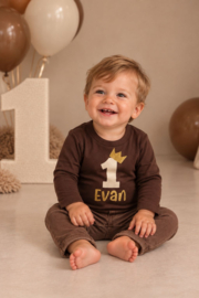 VERJAARDAGSHIRT BRUIN/GOUD | GETAL