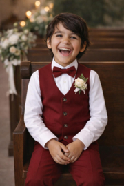 BRUIDSJONKER PAK BURGUNDY | BOAZ (4-delig) *