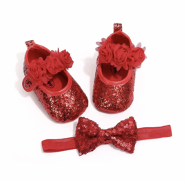 BABYSCHOEN ROOD + haarband | DAISY