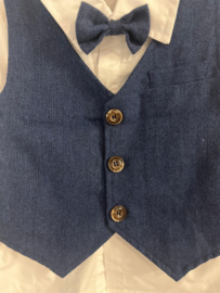 BRUIDSJONKER PAK BLAUW TWEEDSTOF | SEFF (4-delig) (mt 92/98)