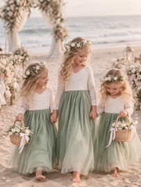 BRUIDSMEISJESJURK SAGEGROEN | CHARLOTTE