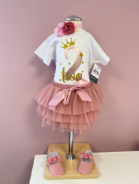 VERJAARDAGSET TUTU DUSTY PINK, 1 T/M 4 JAAR | MARIT