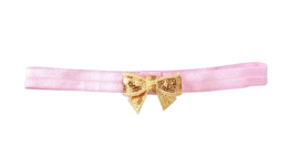 Haarband strik klein, roze/goud