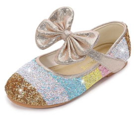 Ballerina regenboog schoenen, goud