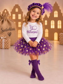GLITTER PIET SHIRT | + TUTU PAARS (mt 92, 98 en 104)