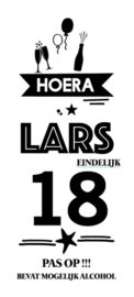 Raamsticker, Hoera 18 jaar (45 x 100 cm)