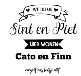 RAAMSTICKER SINTERKLAAS | WELKOM SINT EN PIET