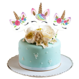 Unicorn Cupcake versiering - 6 stuks