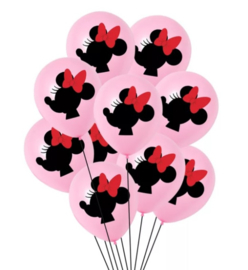 Minnie Mouse Ballon, Roze, 5 stuks