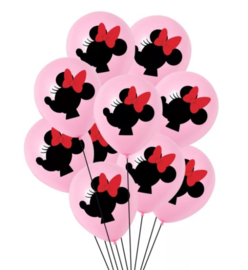 MUIS BALLONNENSET ROZE, 5 stuks