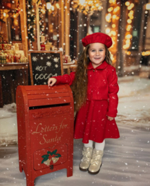 KERSTJURK + BOLERO + BARET ROOD, 3-delig | LEAH *