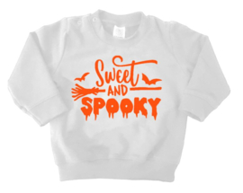 SWEATER HALLOWEEN SPOOKY | WIT-ORANJE