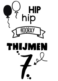 RAAMSTICKER  (35 x70 cm) | HOORAY