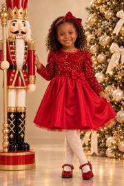 JURK GLITTER BURGUNDY ROOD | CAROLA