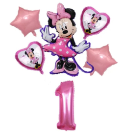 Minnie Mouse ballonnen 1 jaar (6-delig)
