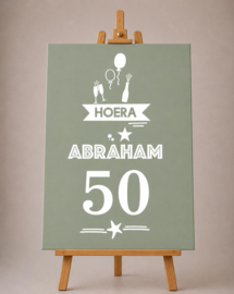RAAMSTICKER VERJAARDAG (50 x 98 cm) | ABRAHAM