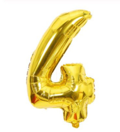 Folie Ballon cijfer 4 - goud
