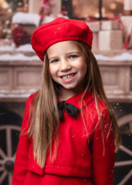KERSTJURK + BOLERO + BARET ROOD, 3-delig | LEAH *