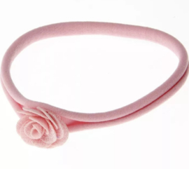 Haarband roosje, roze
