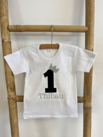 VERJAARDAGSHIRT ZWART/ZILVER | GETAL