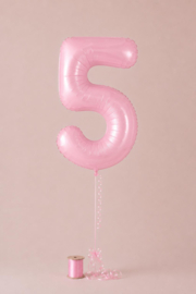FOLIE BALLON, ROZE, 100 CM | CIJFER 5*