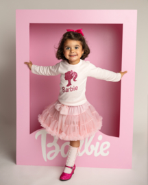 SHIRT ROZE BARBIE GIRL  of  EIGEN NAAM (2-delig)