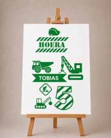 RAAMSTICKER VERJAARDAG (45 x 80 cm)| MACHINES