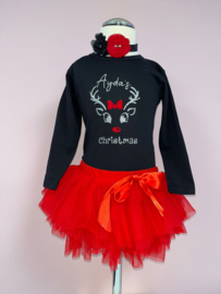 KERST SET TUTU ROOD OF ZWART + NAAM | JOAN