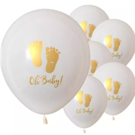 BALLONNEN, OH BABY VOETJES, 6 stuks