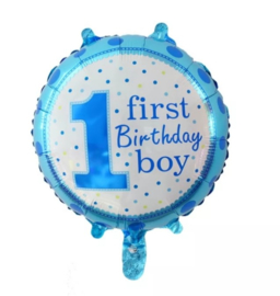 Ballon First Birthday blauw