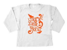 LONGSLEEVE HALLOWEEN TRICK | WIT-ORANJE