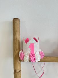 HAARBAND KROON GLITTER WIT 1 JAAR | CYNTHIA