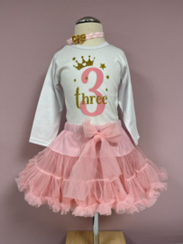 VERJAARDAGSET PETTISKIRT ROZE, 1 T/M 8 JAAR | MARIT