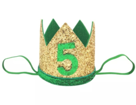 HAARBAND KROON 5 JAAR GROEN/GOUD | RENEE *