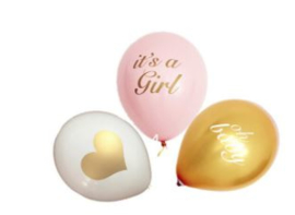 BALLONNEN, IT'S A GIRL, OH BABY, 3 stuks