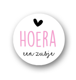 SLUITSTICKER, 20 stuks | HOERA EEN ZUSJE