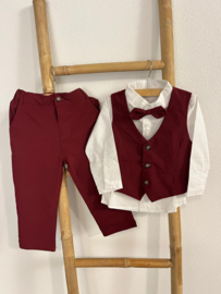 BRUIDSJONKER PAK BURGUNDY | BOAZ (4-delig) *