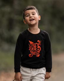 SWEATER HALLOWEEN TRICK | ZWART-ORANJE
