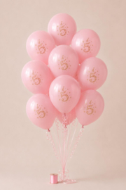 BALLON 5 JAAR, 10 STUKS | ROZE