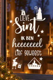 RAAMSTICKER SINTERKLAAS | SINT IK BEN HEEEEEL LIEF GEWEEST