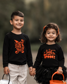 LONGSLEEVE HALLOWEEN TRICK | ZWART-ORANJE