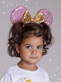 MUIS DIADEEM ROZE/GOUDGLITTER | AYDA