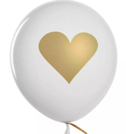 Ballonnen, gouden hart, 6 stuks