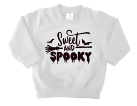SWEATER HALLOWEEN SPOOKY | WIT-ZWART