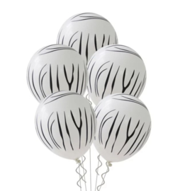 Ballon zebra, 5 stuks