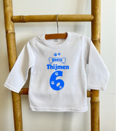 VERJAARDAGSHIRT 1 T/M 10 JAAR + NAAM  | PAW