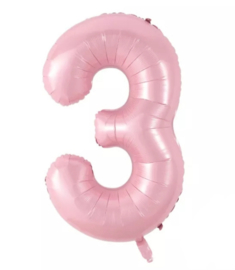 Folie Ballon cijfer 3 - roze