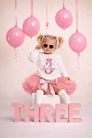 VERJAARDAGSET TUTU DEEP PINK, 1,2,3, 4 JAAR | LOVA