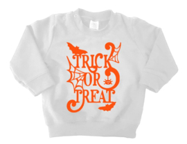 SWEATER HALLOWEEN TRICK | WIT-ORANJE