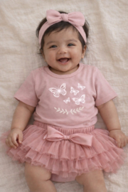 TUTU SET DEEP PINK + NAAM | WITTE VLINDERS
